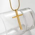 Detail von 18K Gold Edelstahl Kreuzanhänger mit graviertem Philipper Bibelvers Zitat - Gold