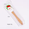 Spatola natalizia in silicone con manico in legno, misura 25x5,5cm, peso 47g - Stile Babbo Natale