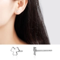 Elegant S999 sterling silver clover stud earrings for women with high polish finish - Clover Stud Earrings