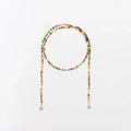 Colorful beaded chain with metal lobster clasps for glasses or masks in earthy tones - Medium Coffee