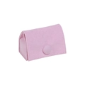 Pink velvet jewelry pouch with snap button closure for rings and small earrings - Pink
