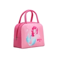 Pink insulated lunch bag with cartoon mermaid print and durable top handles - Rose Red Mermaid Cute
