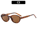 Retro oval sunglasses in tortoise shell pattern with dark brown lenses variant C5 - Tortoise Shell Frame