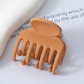 Pinza para el cabello cuadrada naranja mate para mujer de resina con agarre fuerte - Pinza de Pelo para Coleta Alta 3,8 cm Naranja Mate (2#)
