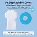 Zapatos desechables para perros talla L azul cielo para 17,5-25kg, set impermeable y antipolvo - L / Blanco (con vendaje azul)