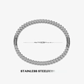 Bracciale a sfere in acciaio inossidabile argento lucido con chiusura e diametro 6 cm - Argento