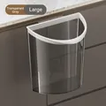 Grande pattumiera da cucina a parete grigio trasparente dal design minimalista - Grande / Nero trasparente