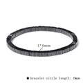 Men's retro hematite bracelet with 1x4mm rectangular beads and 19cm elastic band - Rectangular 1*4mm