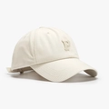 Minimalist beige cotton baseball cap featuring 3D embroidered P letter on the front - Letter P (Beige White)