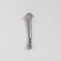 Retro stainless steel microphone pendant with letter B engraving in silver finish - Microphone / Steel