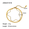 18K gold double layer stainless steel anklet with flat snake and bead chain style - Double Layer Snake & Bead Chain (JDA201018)