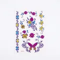 Waterproof temporary tattoo sheet with colorful butterflies and roses variant OHB-002 - Fluorescent OHB-002