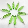 Groene kristallen zeshoekige hanger met zilverdraadwikkeling voor DIY ketting maken - Alleen hanger / Transparant Groen