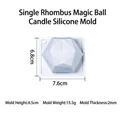 Silikonform für 9 Diamantkugeln zur Kerzenherstellung, Abmessungen 7,6x6,8x4,5cm - Einzelne Rauten-Magiekugel