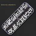 12-grid mixed silver nail art rhinestones kit with storage box for DIY manicure G-38 - G-38 Style (Mixed Size Clear Rhinestones)