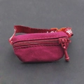 Miniature rose red canvas waist bag with red straps for OB11 and BJD doll accessories - Red