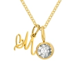 Collier doré avec pendentif personnalisé lettre M en cœur et breloque diamantée - Lettre M / Or