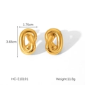 Diagramma tecnico dettagliato degli orecchini a nodo in oro 18K con dimensioni - Stile Orecchini in Oro con Nodo a Torsione (HC-E10191)