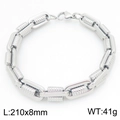 Bracciale a catena in acciaio inossidabile argento stile meccanico, lungo 210mm e largo 8mm - Argento (KB209971-ZCG)