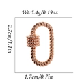 Rose gold rope texture lobster clasp jewelry connector with dimensions 2.7cm x 1.7cm - Rose Gold Twisted Clasp Style (DBN023-4)