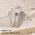 Silver 18K gold plated stainless steel angel wing adjustable ring for women - Angel Wings 570 / Steel