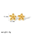 Boucles d'oreilles fleurs minimalistes en acier inoxydable doré 18 carats 13mm - Boucles d'Oreilles Clous Fleur 3D Dorée (TE6919)