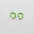 Matte bright green lacquer open jump rings DIY jewelry connectors in circular shape - Green