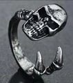 Punk rock style dragon claw open ring with vintage oxidized silver finish for men - Style 10