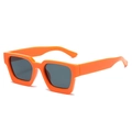 Gafas de sol cuadradas naranjas con lentes oscuras y diseño retro de moda actual - Montura Naranja Lentes Grises