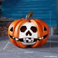 Halloween skull pumpkin resin figurine ornament for desktop spooky holiday decor - Skull Pumpkin Head Type A