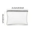 Detailed size chart showing 21.5cm width and 15cm height for white cosmetic bag - White Customizable