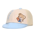 Blue and beige baby baseball cap with mesh back and cute bear embroidery detail - 48-50cm / Light Blue