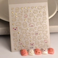 3D embossed gold nail stickers featuring cute cartoon dogs and rabbits with pink accents - CO-225-Healing Cartoon Animals