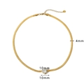 Gold snake chain necklace with 10mm heart cubic zirconia pendant and 4mm flat link - 4mm Snake Chain With 10mm White Heart Zirconia Gold Style (HF-X2254-G)