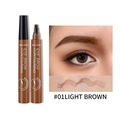 Waterproof four-tip eyebrow pencil in #01 Light Brown with skin swatches - English Version / 01# Light Brown