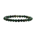 Pulsera de cuentas de ojo de tigre verde pulido con texturas de piedra natural sobre blanco - 6mm Ojo de Tigre Verde