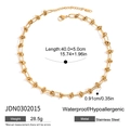 Detailed size parameters of 18K gold plated stainless steel knotted chain necklace - Gold Style (JDN0302015)