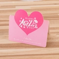 Pink heart-shaped Mother's Day greeting card on a wooden table with I Love You text - Happy Mother's Day (Pink)