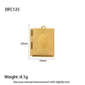 Detailed view of a gold book-shaped locket pendant with size 23mm x 19mm and weight 4.1g - Gold Book Locket (DFC125A)