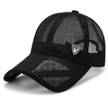 Atmungsaktive Herren Mesh-Baseballkappe in Schwarz mit Logo für sommerlichen Sonnenschutz - Verstellbar / Schwarz