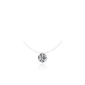 Minimalistische S925 Sterling Silber Halskette mit funkelndem Zirkonia-Anhänger - Weiß