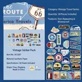 Vintage travel theme waterproof sticker pack with 30 unique world landmark designs - XCC057 Retro Travel - 30 Sheets/Pack