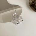 Pinza per capelli trasparente a pois viola con molla in metallo dorato chic - Zucca 3cm Trasparente
