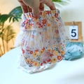 Floral pet physiological pants with lace trim and tail hole for small dogs - Small Yellow Flower