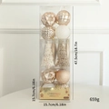 Set da 34 pezzi di decorazioni natalizie color oro champagne e crema in scatola trasparente - Set da 34 pezzi/Confezionato / Oro champagne