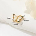 Butterfly pendant with white enamel and colorful cubic zirconia in 14K gold finish - 14K Gold-h-12580