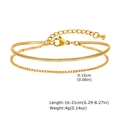 Detail showing dimensions of double layer snake and rope chain gold bracelet - Gold