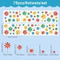 Size guide for 78pcs colorful Christmas snowflake window stickers in 6 sheet sets - Colorful Snowflake Static Sticker / 20*30CM*6 Sheets