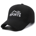 Black outdoor baseball cap featuring white embroidered outdoor sports mountain logo - Adjustable / Sport Logo Black (White Embroidery)
