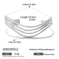 Polished silver stainless steel multi-layer cuff bracelet with five sleek parallel bands - Multi-layer Cuff Bracelet